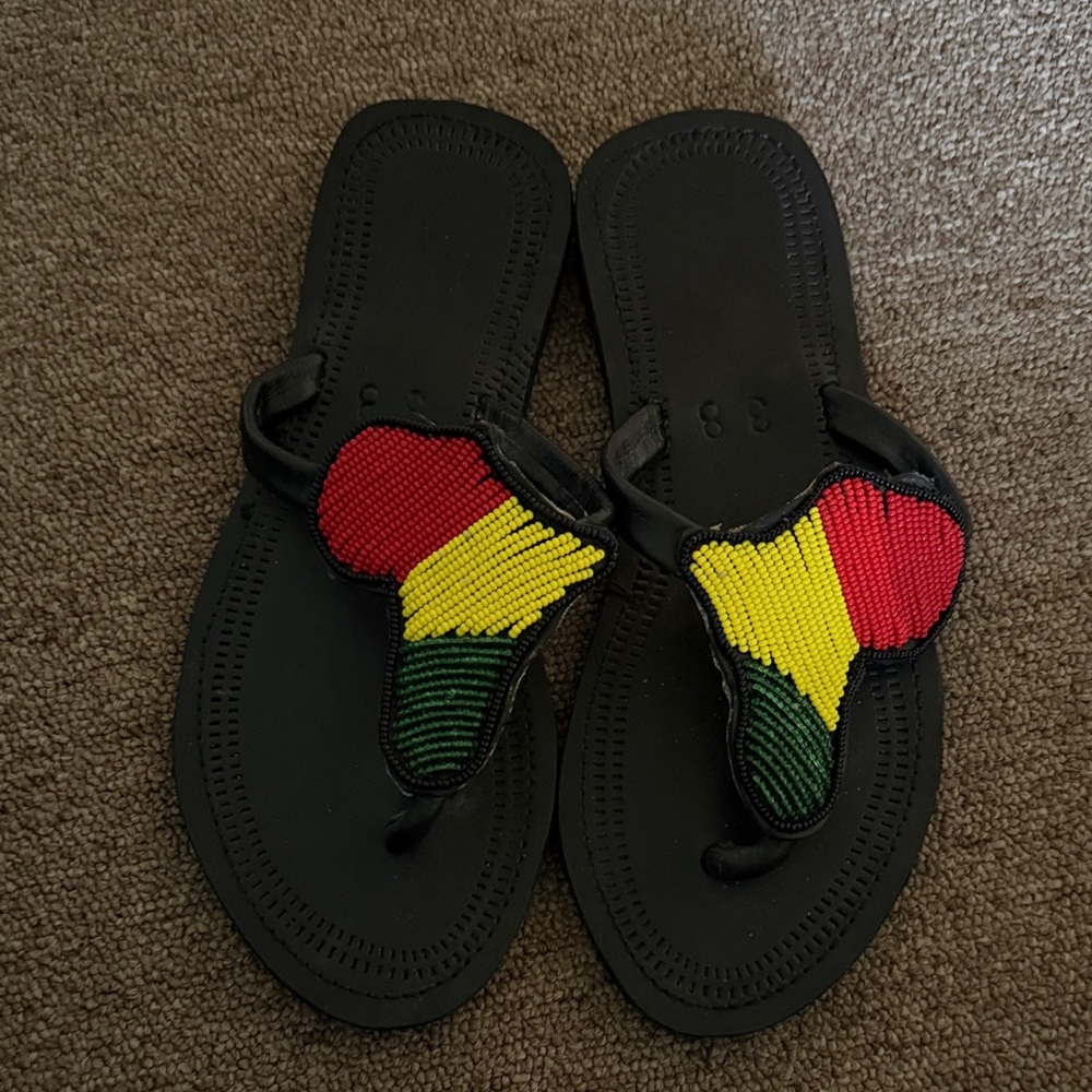 Colorful Beaded African Style Women's Sandals